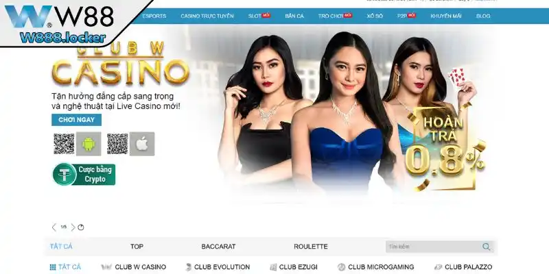 Giới thiệu thông tin về sảnh cược casino W88 
